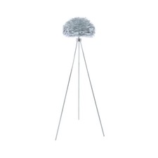 White goose feathers chrome tripod decorative/ornamental statement floor lamp