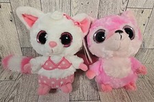 Yoohoo Pammee  Foxee Aurora World 6" Plush Stuffed Animals Pink Big Eyed NEW