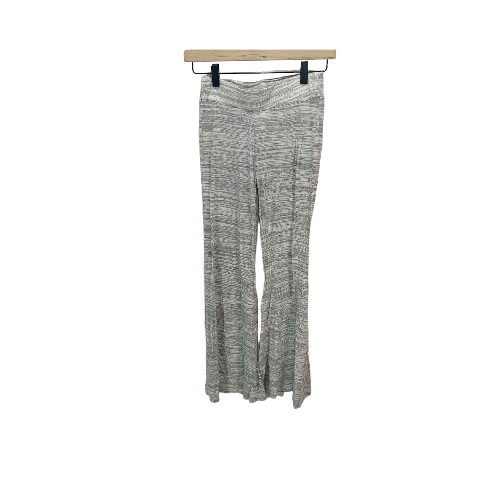 Blue Life Cozy Flare Lounge Pants in Stretch Cotton - Heathered Gray XS Mid Rise