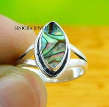 Abalone Shell Gemstone 925 sterling silver handmade Gift Ring US size 5 to 13