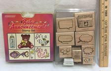 Rubber Stamps Baby Announcements Quote Surrounds Thoughts Photo Corner Lot of 16