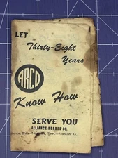 ALLIANCE RUBBER COMPANY ALLIANCE OHIO 38 YEARS  BROCHURE PAMPHLET EPHEMERA