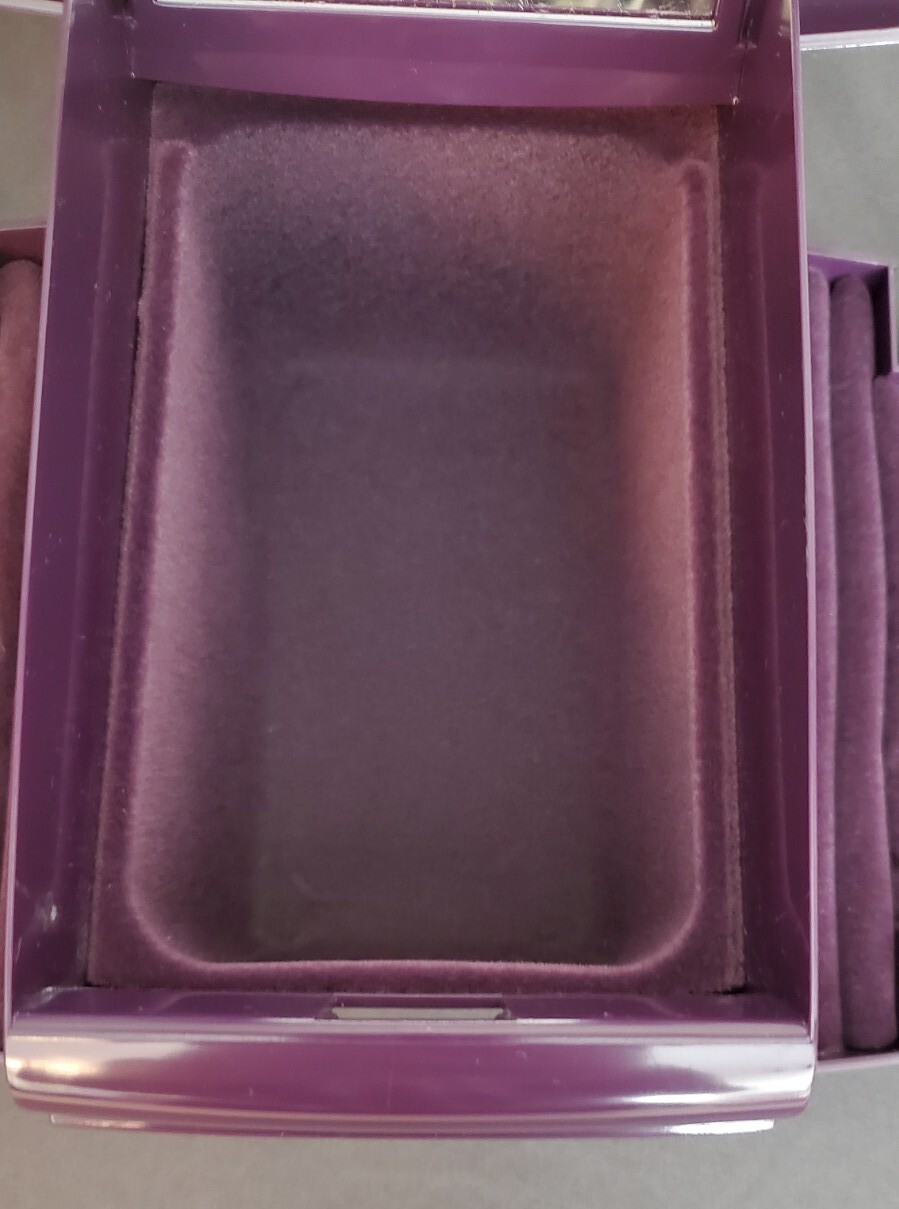 Vintage QVC Joy Mangano Jewel Kit PURPLE Jewelry Box Roll Out Organizer
