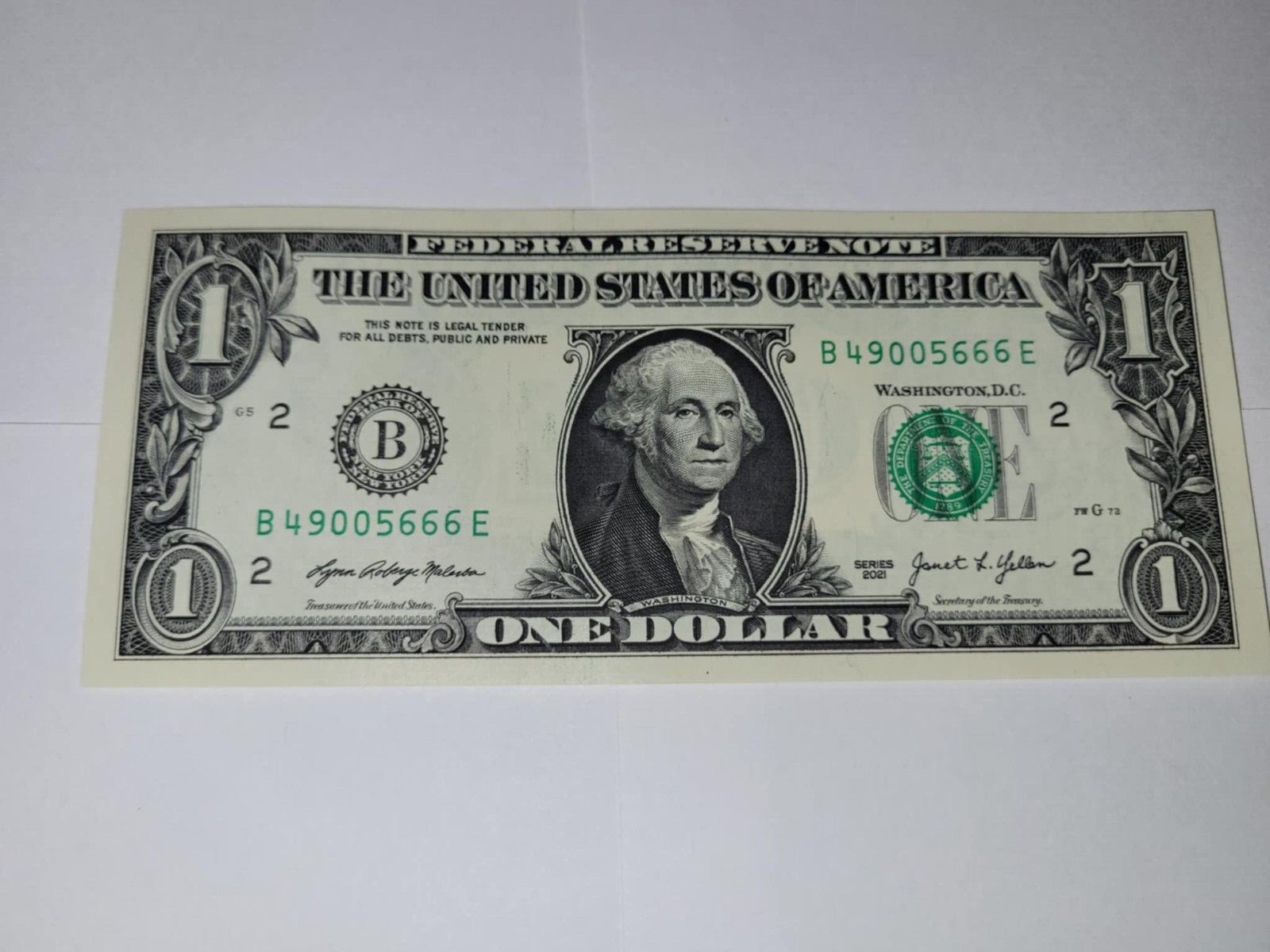 Angel Note 666 Fancy Serial Number One Dollar Bill B49005666E not graded