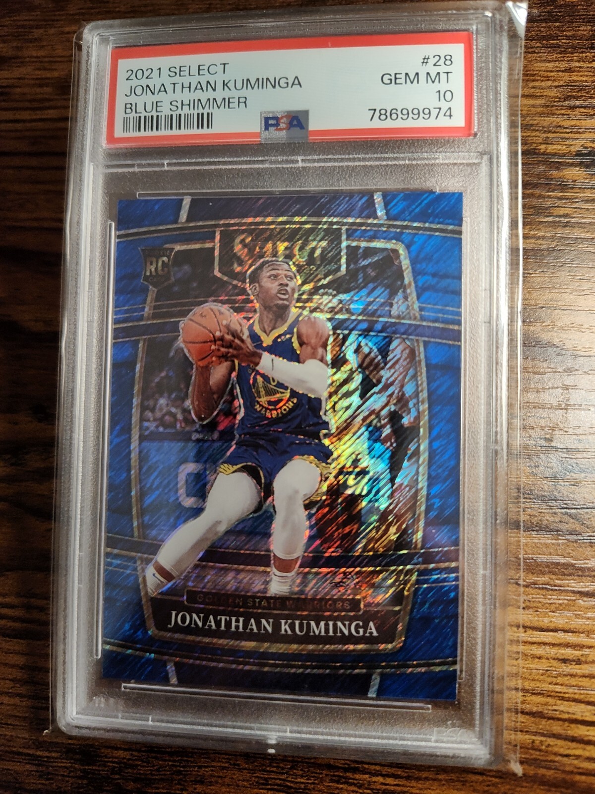 2021 Select Jonathan Kuminga Blue Shimmer RC No. 28 PSA 10