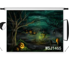 9X6FT Polyester Halloween Spooky Forest Background Backdrop Photography Props