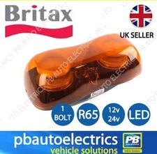 Britax A520 Series LED R65 Single Bolt Amber Mini Lightbar 12/24v – A521.00.LDV