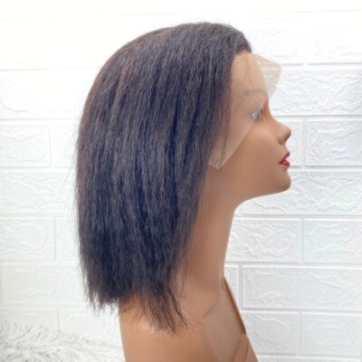 Small Cap Afro Kinky Straight Lace Front Echthaar Perücke 20-21,5 Zoll Perückenkappe