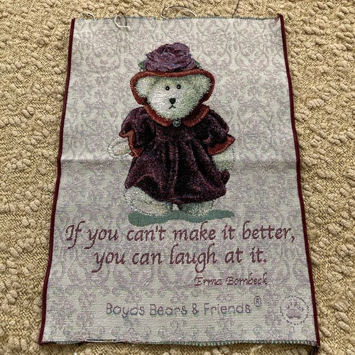 Boyd’s Bears Tapestry Erma Bombeck Unfinished 13”x18” For Pillow Wall Hanging