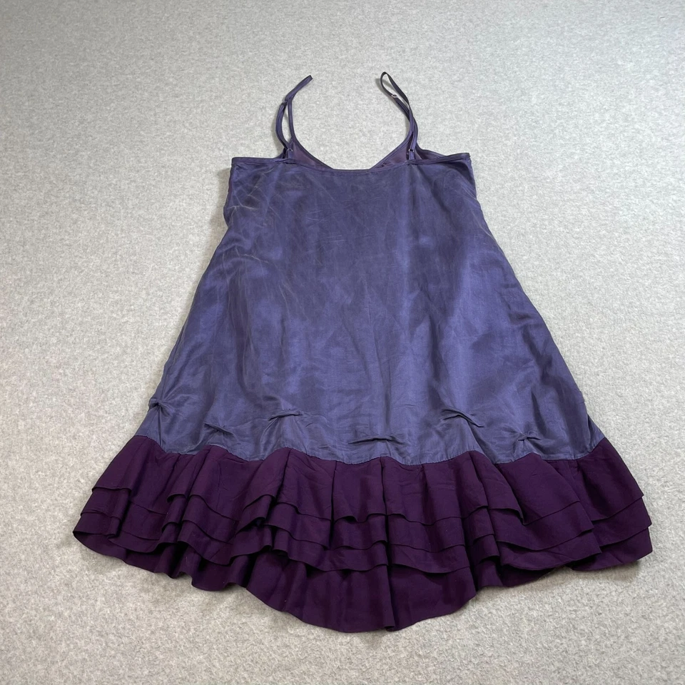 Ella Moss Nightgown Woman XS Purple Slip Dress Silk Blend Ruffle Lingerie Gown - Image 2 of 4