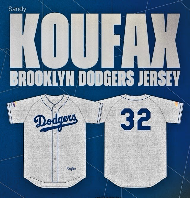 XL - Sandy Koufax Brooklyn Dodgers Jersey SGA - Los Angeles SGA