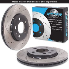 FRONT DRILLED GROOVED 256mm BRAKE DISCS FOR SKODA FABIA OCTAVIA 1.2 1.4 TDI 00+