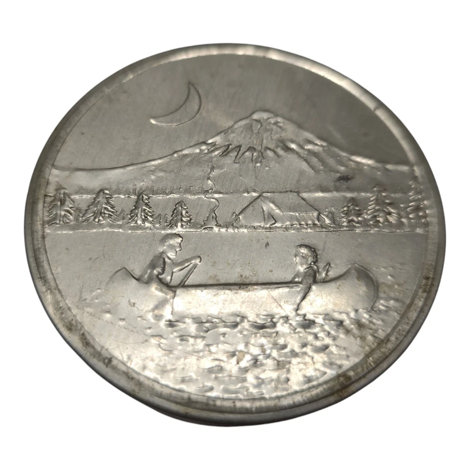 De colección Plegable Bolsillo Viaje Tamaño Metal Taza Montaña Canoa EE. UU. Foto 3 de 4