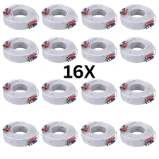 ANNKE 16 PACK 60' WHITE DVR CCTV SECURITY CAMERA BNC DC RG59 SIAMESE CABLE CORD 