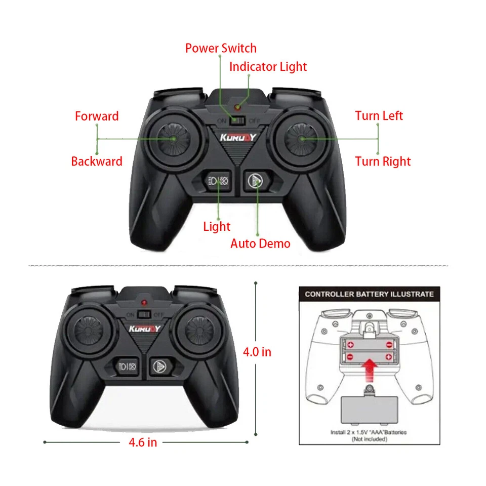1/24 Remote Control Tractor 2.4Ghz 4 Wide Wheels RC Farm Tractor Toys for Boys - Image 4 of 4