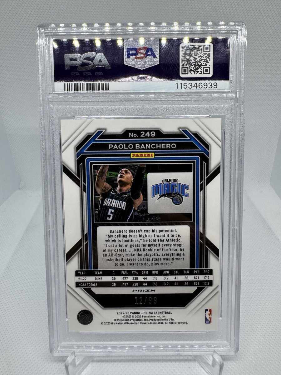 2022-23 Panini Prizm - Paolo Banchero #249 Purple Prizm /99 (RC