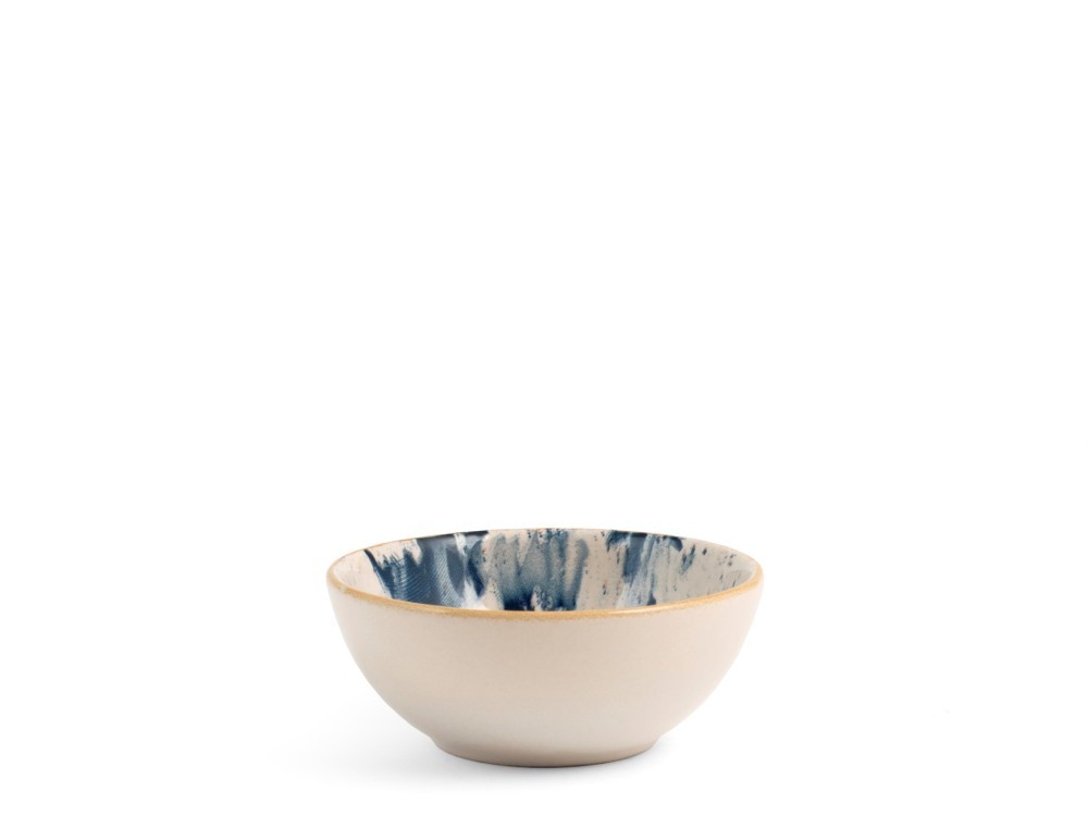 Indigo Stoneware Cup 9Cm, Beige And Blue, H&H