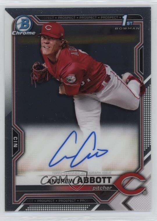 2021 Bowman Draft Chrome Draft Pick Auto Andrew Abbott #CDA-AA Auto 0cx3
