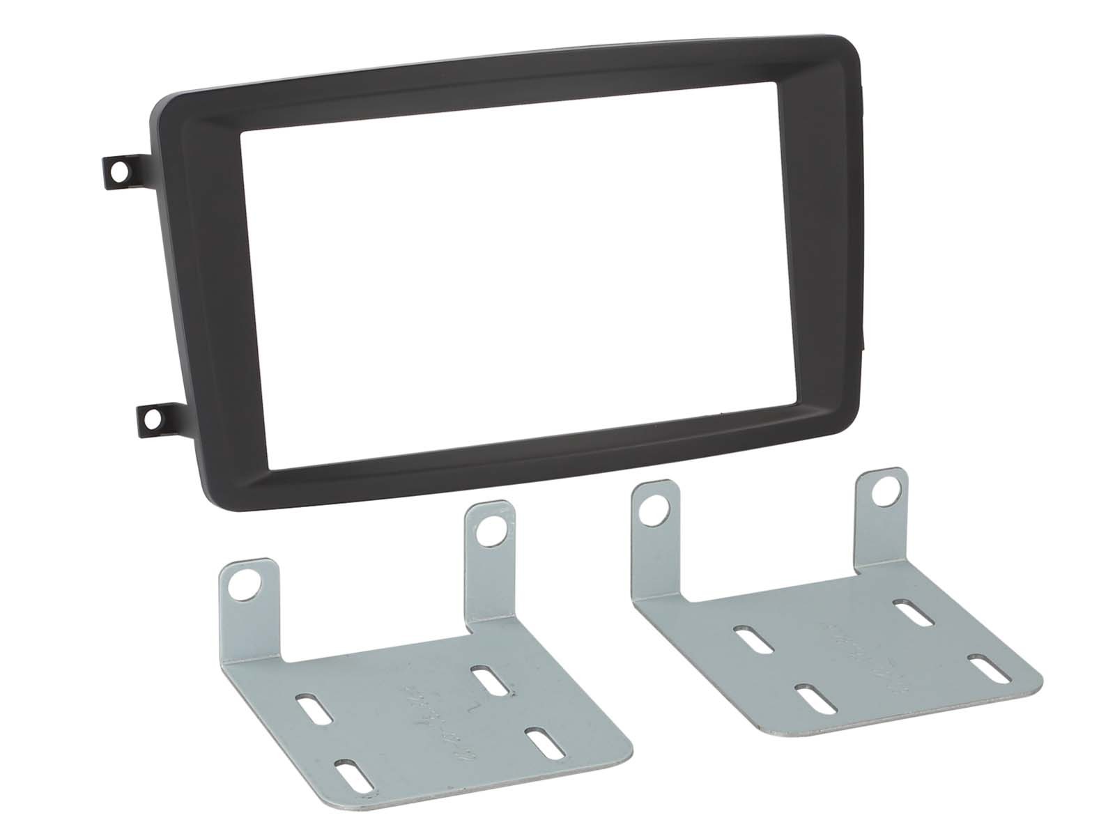 Façade d'auto 2-DIN Mercedes cadre autoradio double DIN noir pour console centrale