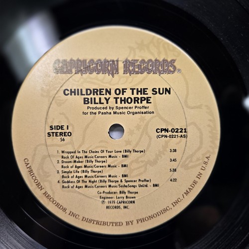 Original 1979 Billy Thorpe "Children of The Sun" LP - Capricorn Records, NM - Foto 7 di 9