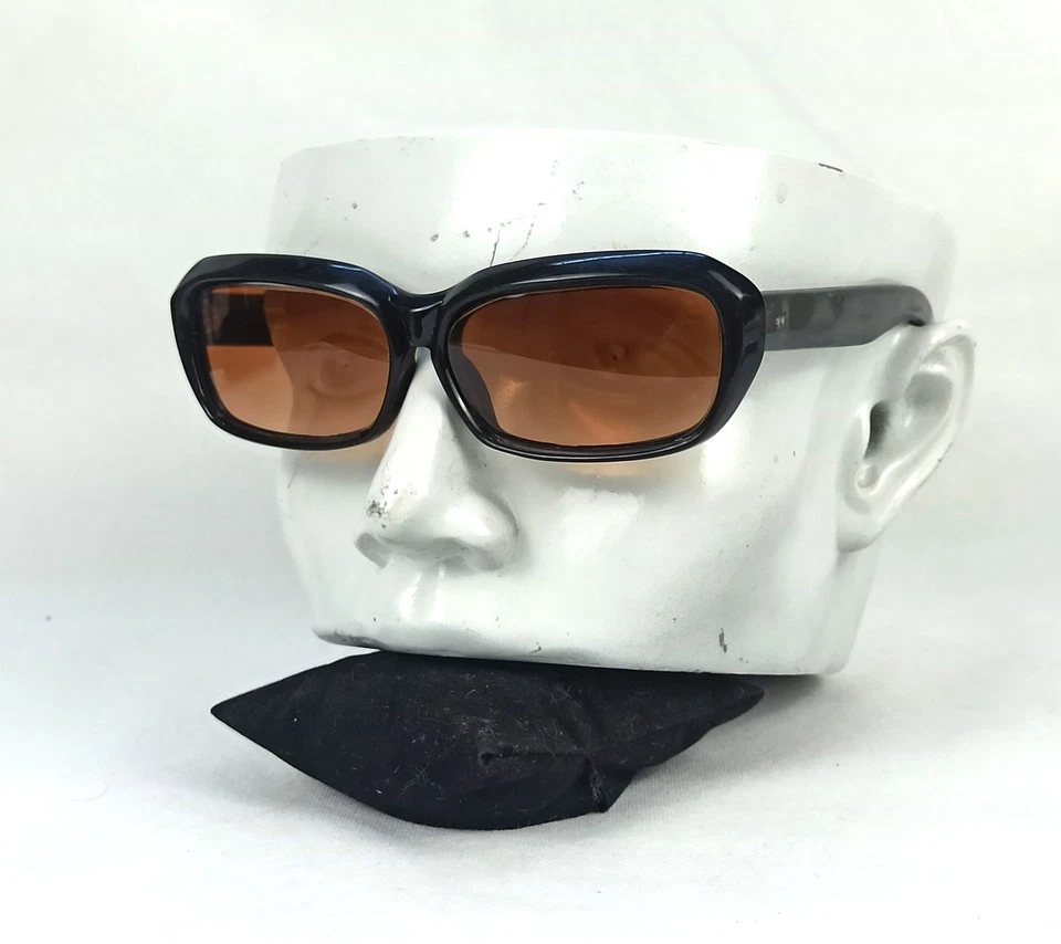 Gafas de sol cuadradas vintage únicas años 50 Italia Roma muy raras clásicas negras Foto 3 de 4