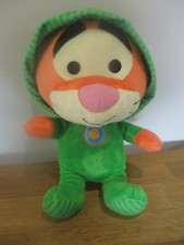 TIGGER von WINNIE POOH DISNEY PTS STOFFTIER 30cm KAPUZE Grün PLÜSCH Schmusetier