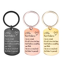 Little Reminders Keychain 3 PCS Inspirational Key Ring You Are Enough Black ...