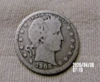 1908 D SILVER BARBER QUARTER