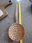 Primitive Hand Carved Wooden straining  Ladle 15” — photo 1