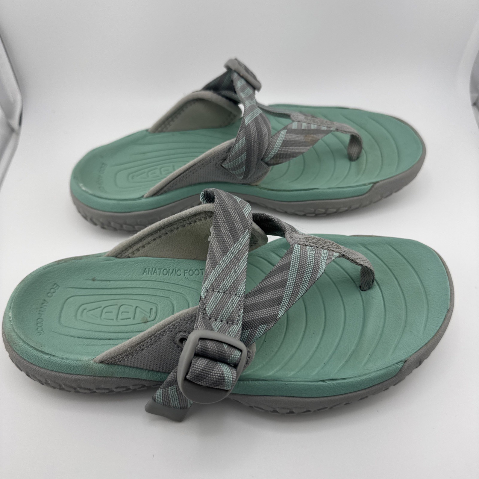 Sandali infradito Keen donna punta solr verdi cinturini regolabili taglia 5