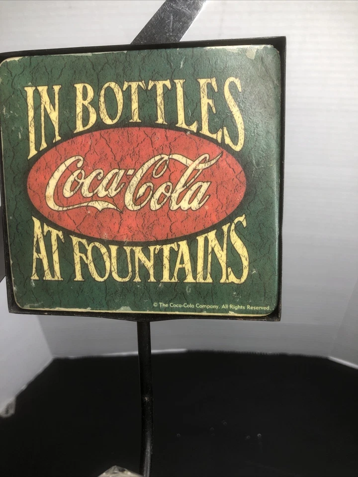 Coca-Cola 4” X 7” Coca-Cola At Fountains In Bottles- Wall Hook 980s Vintage - Image 2 of 4