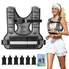 Adjustable Weighted Vest for Women, 6-12lb U-Shaped Weight Vest with 6 Iron S...