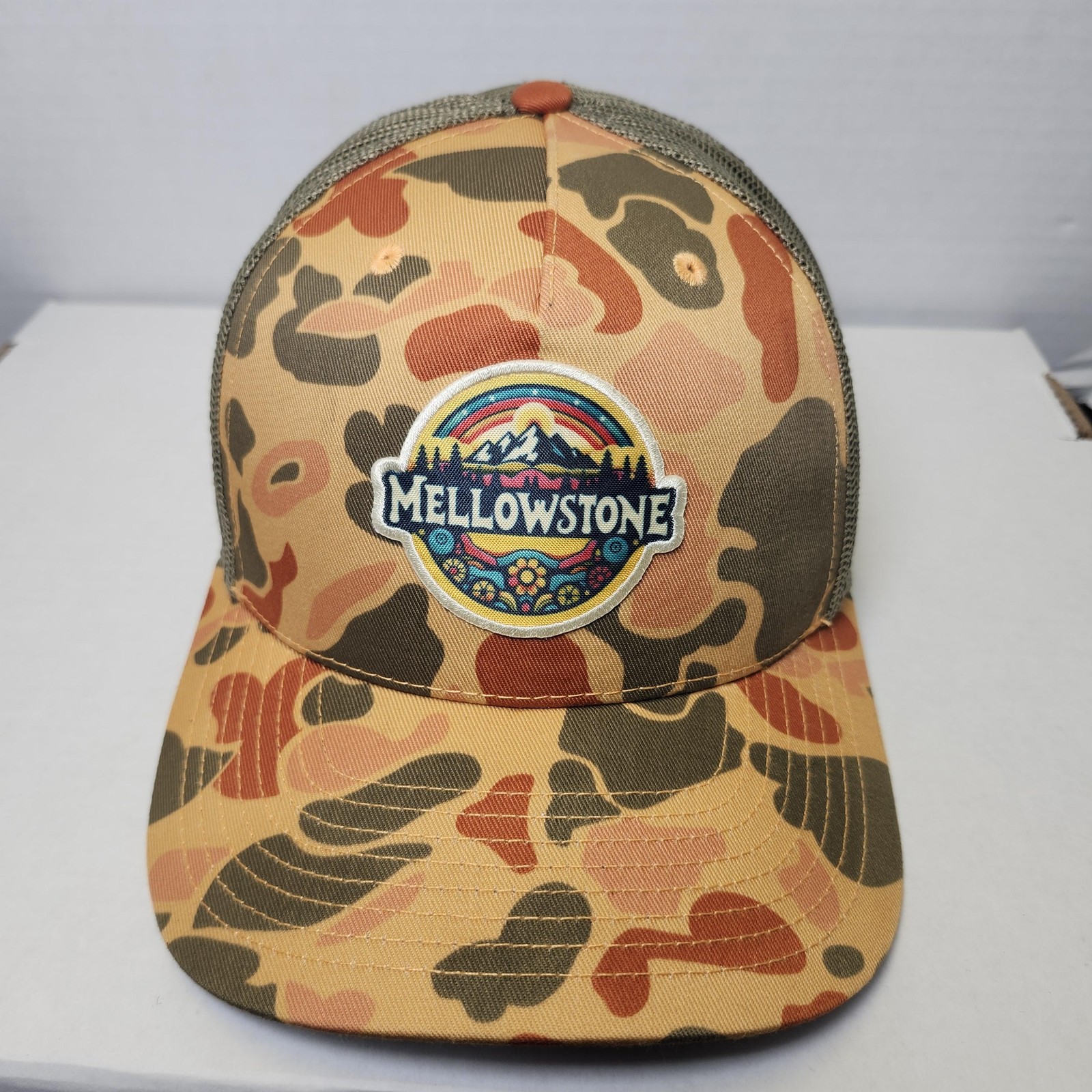 Mellowstone Hat Cap Snap Back Mens One Size Camo Trucker Rainbow Richardson