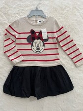 SALE! NWT Gap x Disney Minnie Mouse Striped Sweater Dress Red, Cream & Black 2T