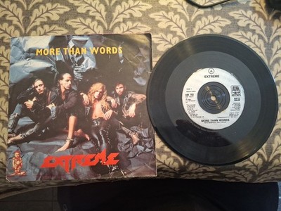 EXTREME ''MORE THAN WORDS'' 45 RPM VINYL SINGLE 1991 VG+