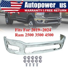 New Chrome Steel Front Bumper Face Bar For RAM 2500 3500 4500 2019 2020 - 2024