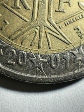 Moneda de 2 euros Francia 2001 – Error Coin (error numismático). France 2€