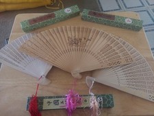 Antique Chinese Wooden Folding Hand Fans