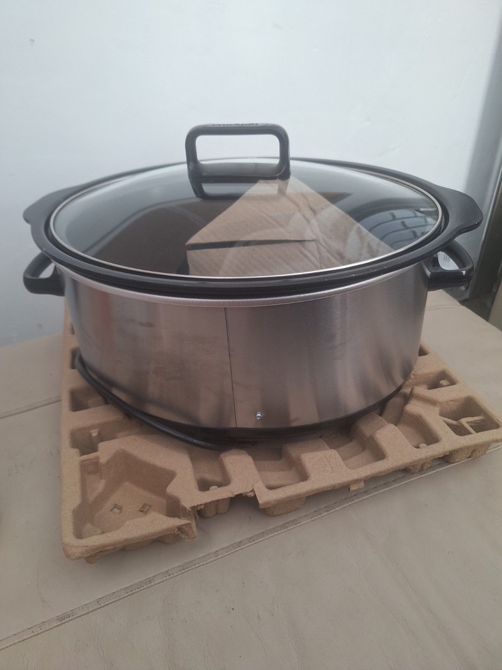 Crock-Pot Sizzle & Stew 6.5L Oval Digital Slow Cooker Stainless Steel ...