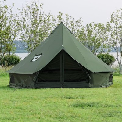 Bell Tent with Stove Jack   Spacious 13.1ft Family Glamping Yurt, 4-6 Person,...