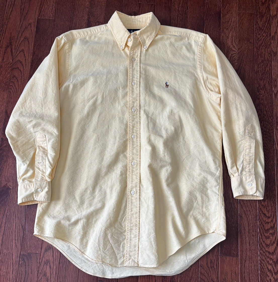 Vtg Polo Ralph Lauren Yarmouth Yellow Oxford Shirt 15-32 OCBD Button Down
