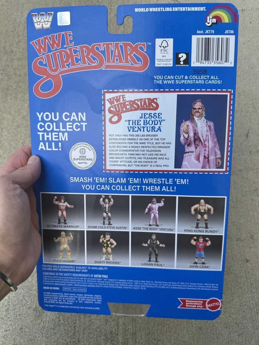 WWE LJN Superstars Wave 2 Jesse The Body Ventura BLUE Card 8” Rare