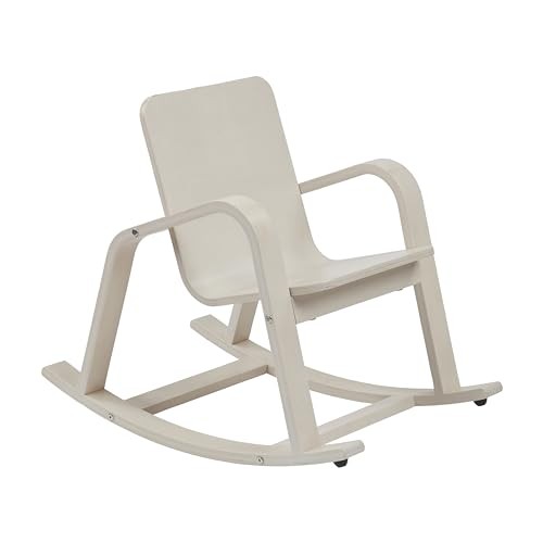 КРЕСЛО-КАЧАЛКА ECR4KIDS ИЗ ГНУТОГО ДЕРЕВА ДЕТСКАЯ МЕБЕЛЬ - БЕЛАЯ СТИРКА 16590₽