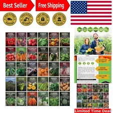 Home Garden – 30 Variety Heirloom Seed Vault 18,500+ | Non-GMO Vegetable, Her...