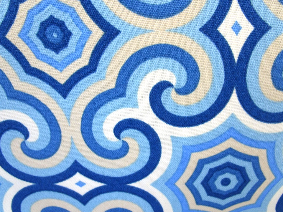 Contemporary Blue Tan TOSS outdoor zipper toss pillow cover 18 x 18 - Image 4 of 4