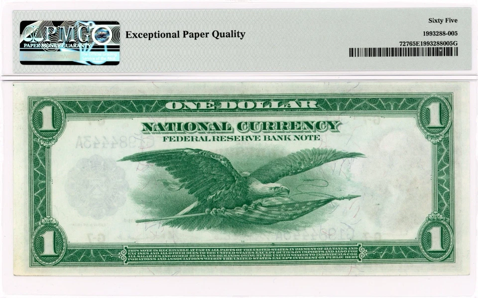 1918 $1 Chicago Federal Reserve Banknote - FRBN - PMG GEM 65 EPQ - Fr.727 - Image 2 of 2
