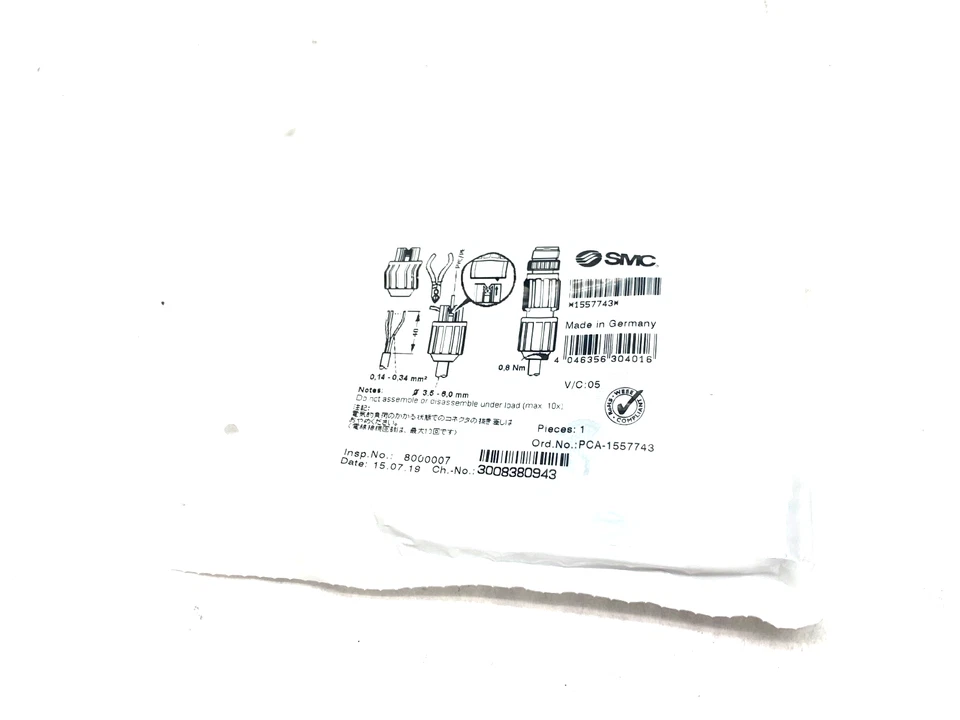 SMC PCA-1557743 Field Wireable Connector M12 4-Pin QUICKON - Image 3 of 4