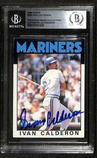 Ivan Calderon Signed 1986 Topps Mariners Rookie Card Beckett (RC)