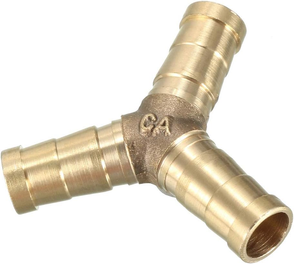 10Mm 3 Wege Schlauchverbinder, Messing, SchlauchanschlussstüCke FüR Luft Gas Was-image