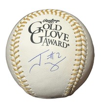 Javier Sanoja Autographed Gold Glove Award Baseball JSA COA Miami Marlins